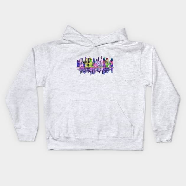 New York Skyline Kids Hoodie by crunchysqueak